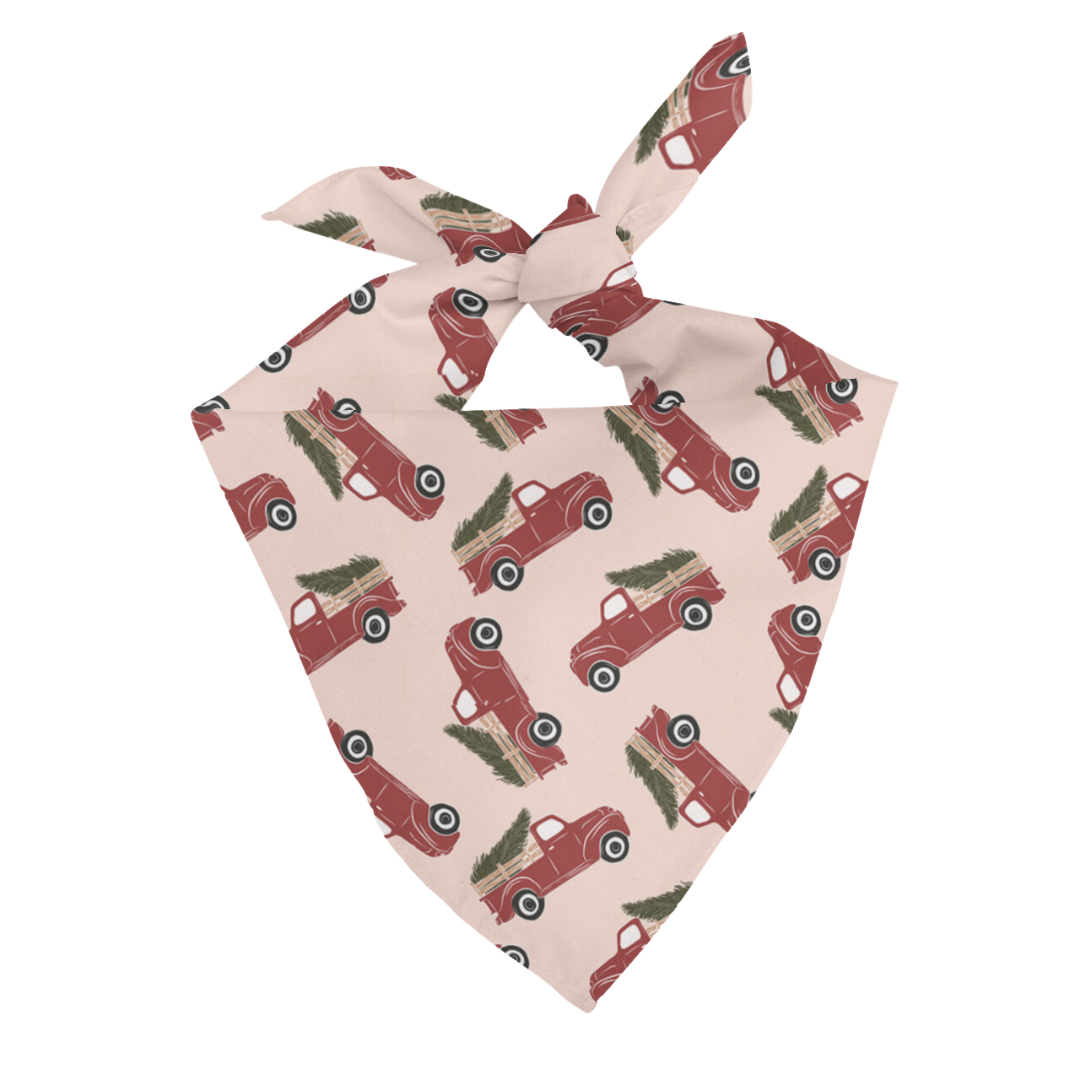 Holiday Truck Tie On Dog Bandana