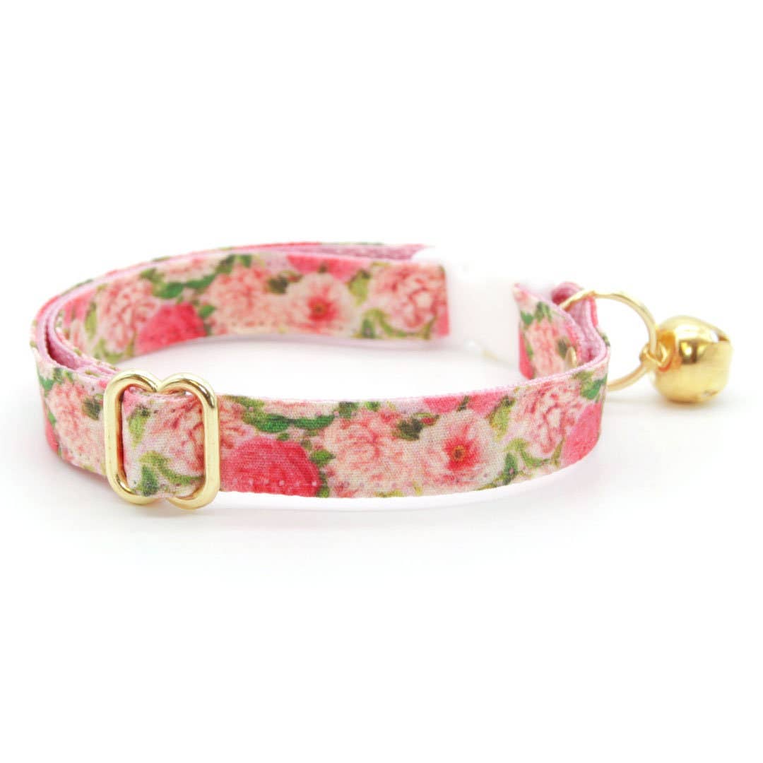"Pretty in Peony - Pink" - Floral Cat Collar