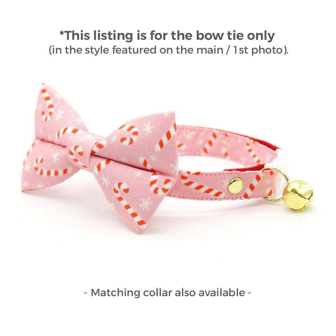 "Candy Christmas" - Holiday Bow Tie for Cats + Small Dogs