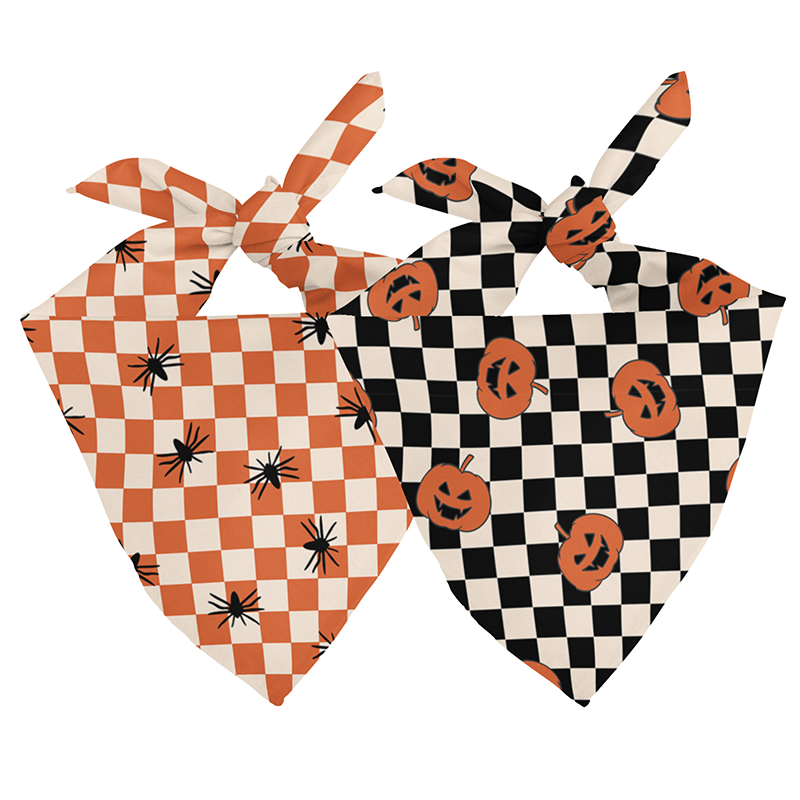 Halloween Plaid Dog Bandana