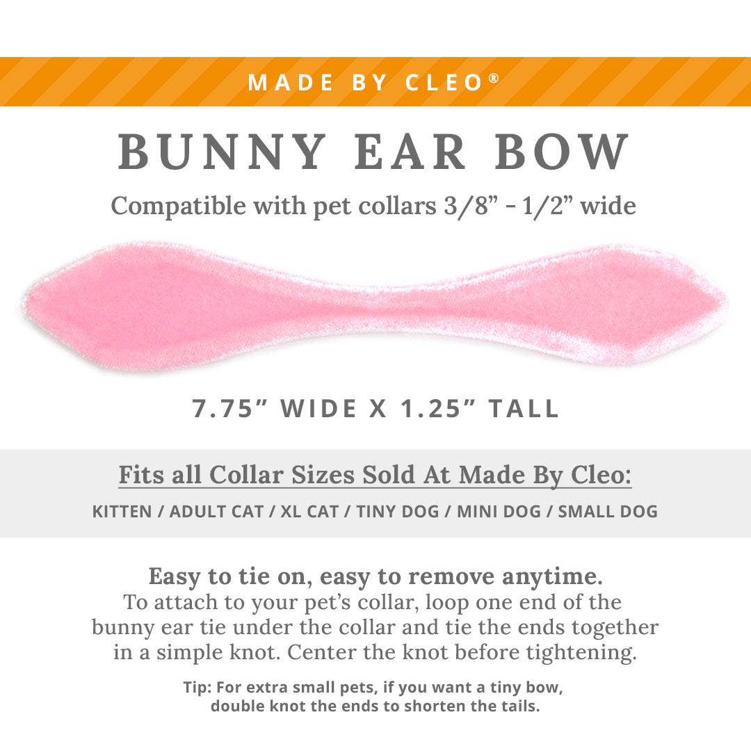 "Velvet - Ballet Pink" -  Cat Collar & Bunny Ear Bow Set