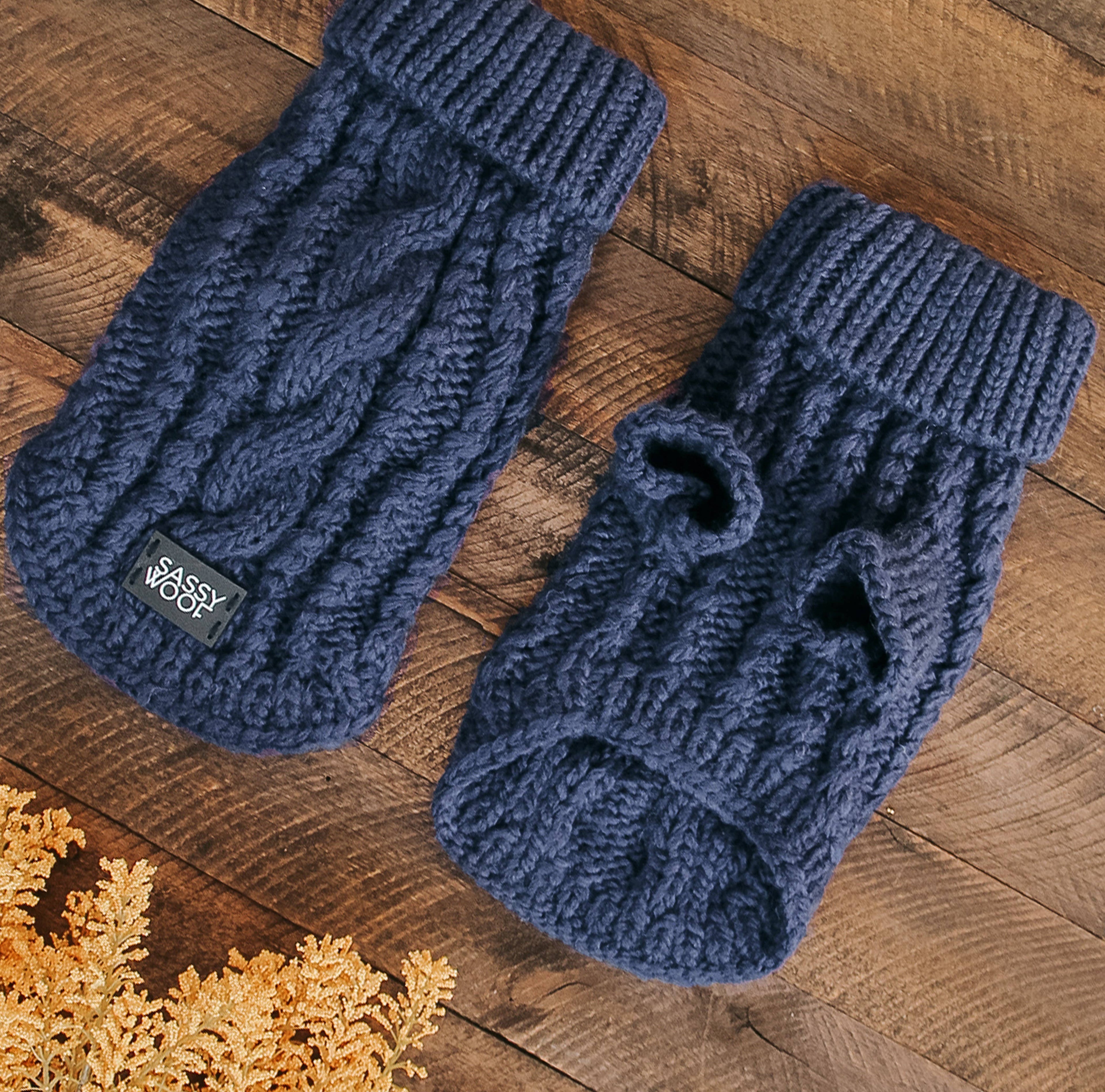 Dog Cable Knit Sweater - Navy