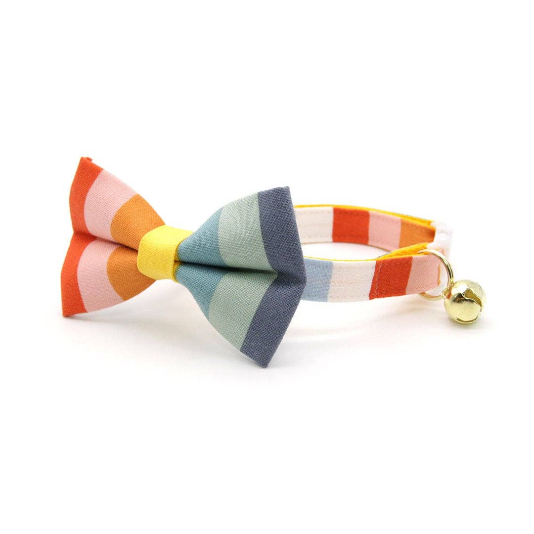 "Carousel" - Striped Rainbow Cat Collar