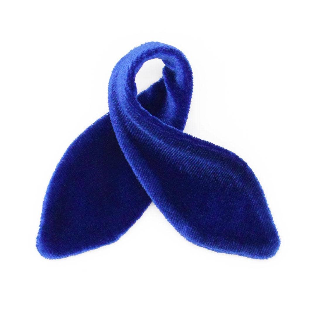 "Velvet - Sapphire Blue" -  Cat Collar & Bunny Ear Bow Set