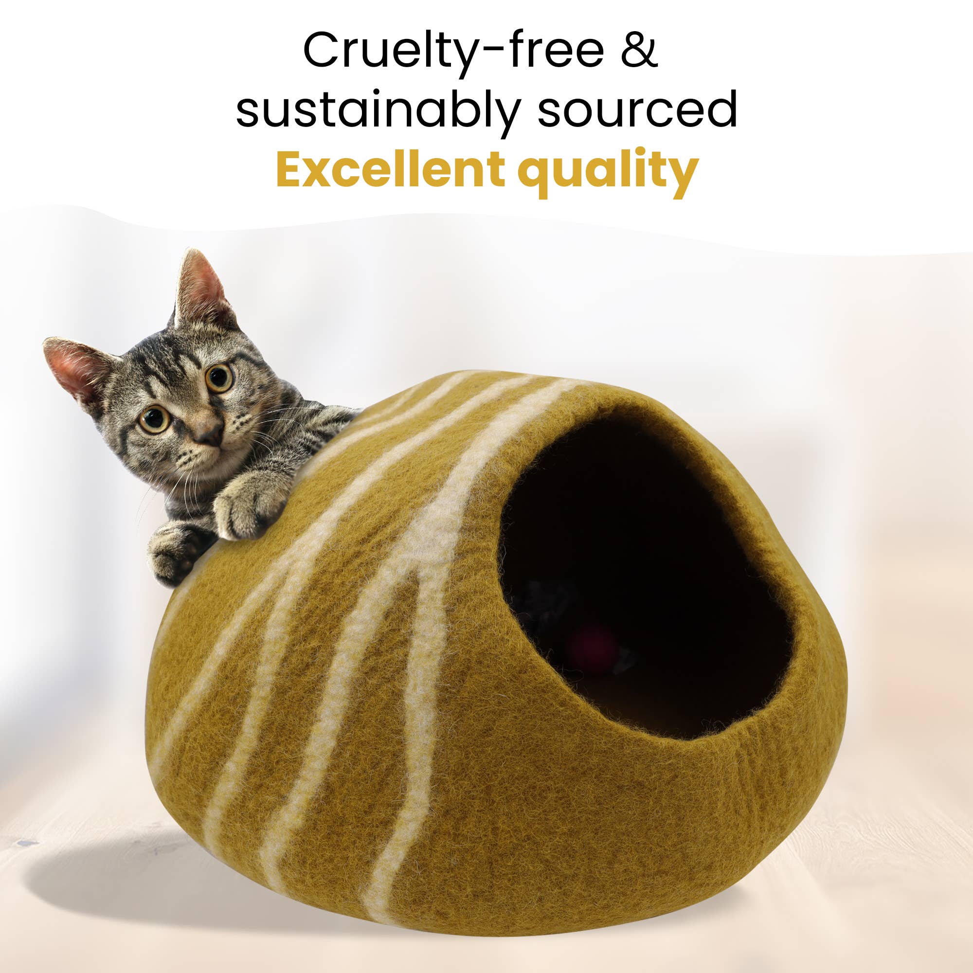 Hand Made Felt Wool Cat Cave / Cat Bed / Warm Cat House