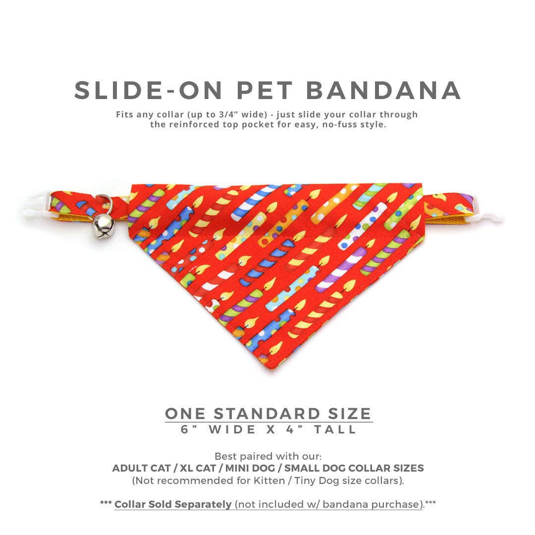 "Birthday Candles" - Bandana for Cat + Small Dog