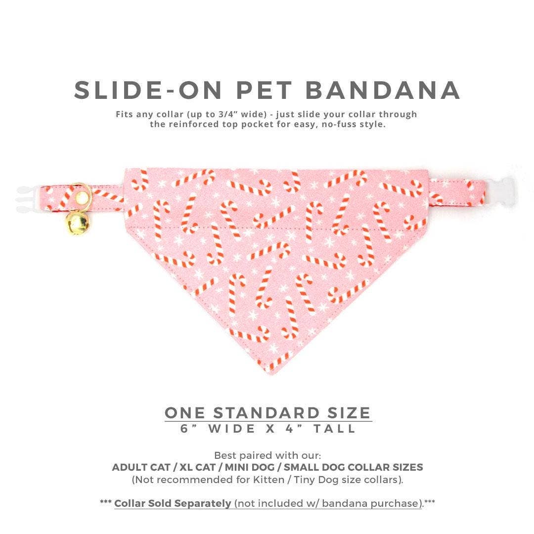 "Candy Christmas" - Holiday Bandana for Cats + Small Dogs