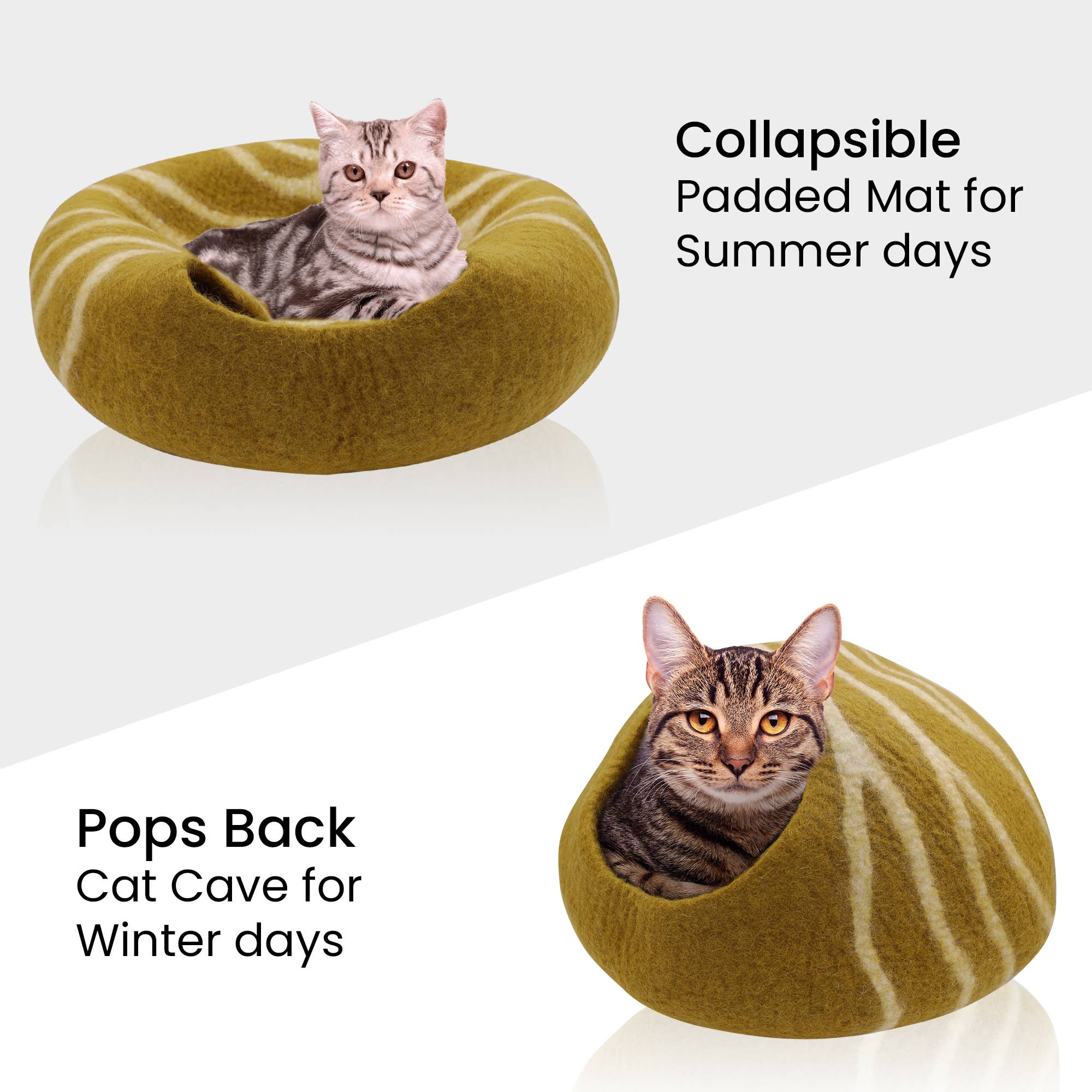 Hand Made Felt Wool Cat Cave / Cat Bed / Warm Cat House