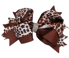 Leopard Hair Bows