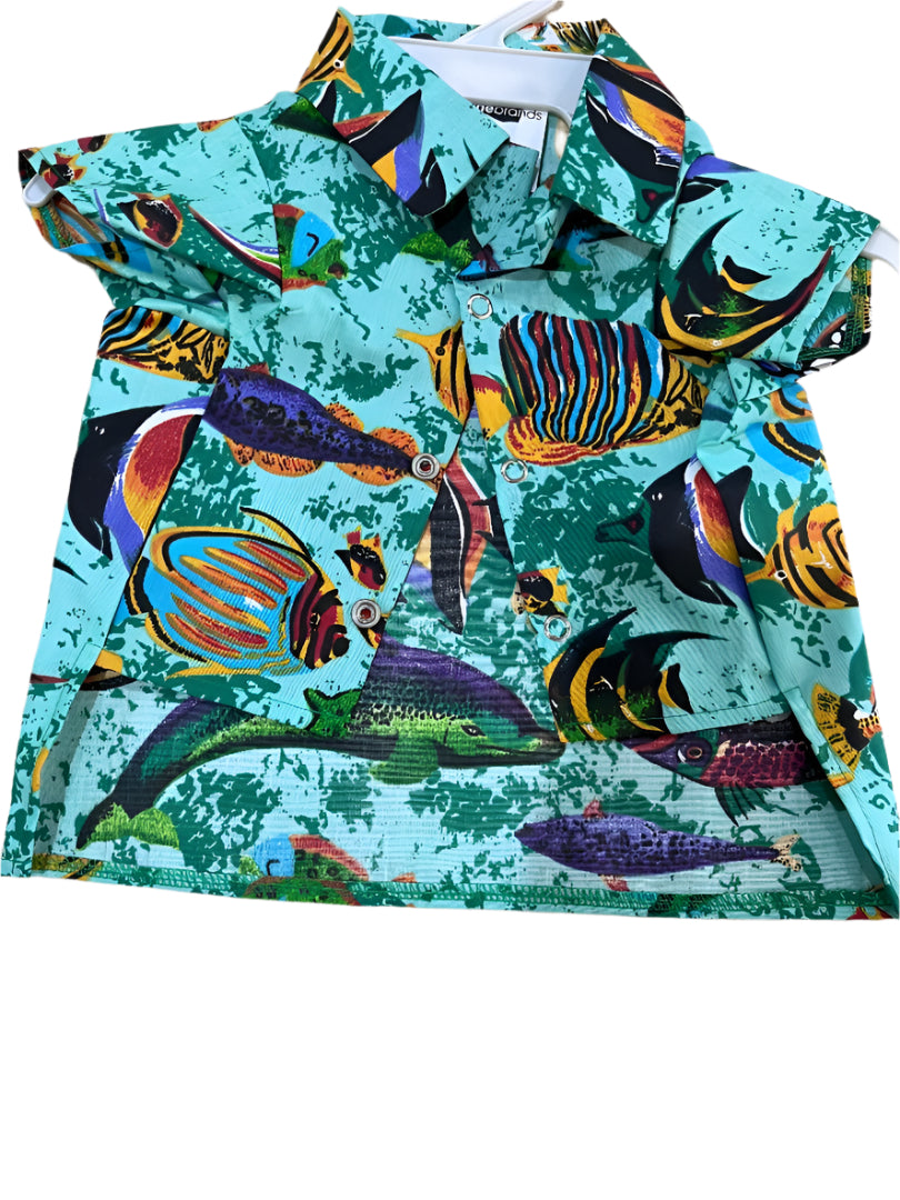Green Fish Hawaiian Shirt