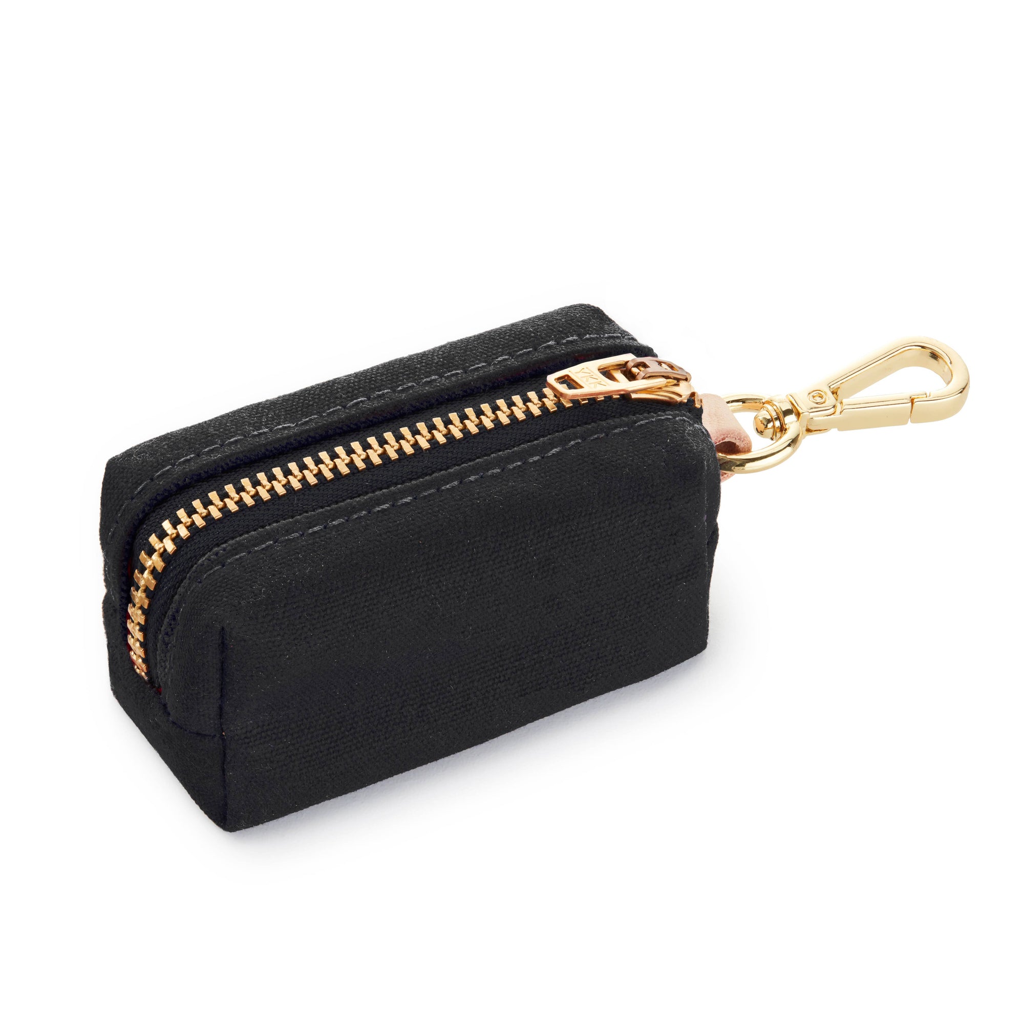 Onyx Waxed Canvas Poop Bag Dispenser: Black