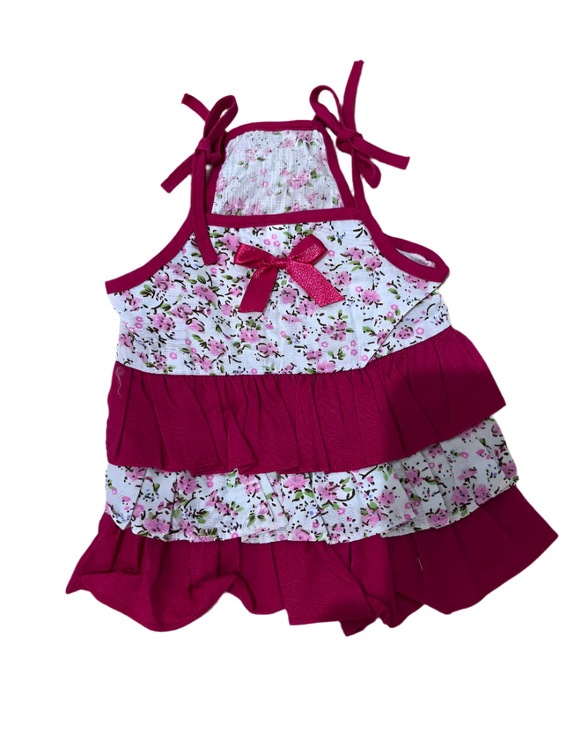 Maroon & White Dress