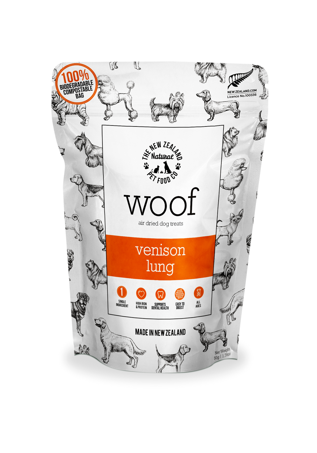 Woof Venison Lung Treats 1.76oz