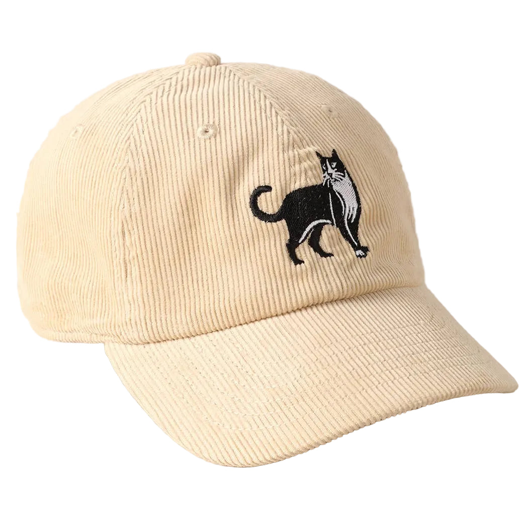 Tuxedo Cat Embroidery Corduroy Baseball Cap