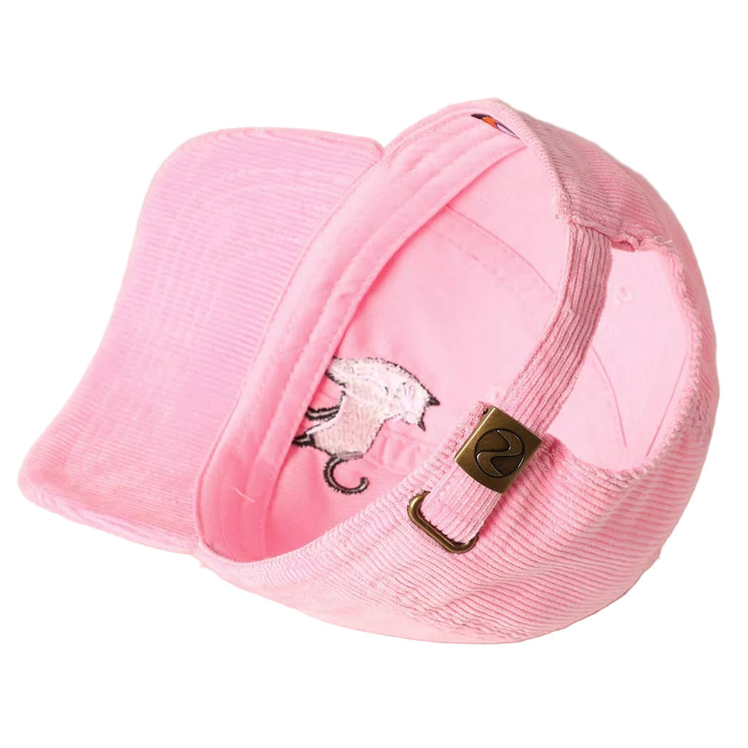 Tuxedo Cat Embroidery Corduroy Baseball Cap