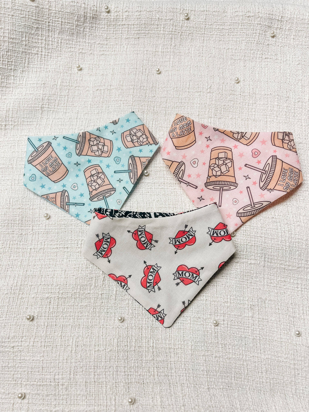 Tattoo Mom Snap-On Reversible Dog Bandana, Curved Neck