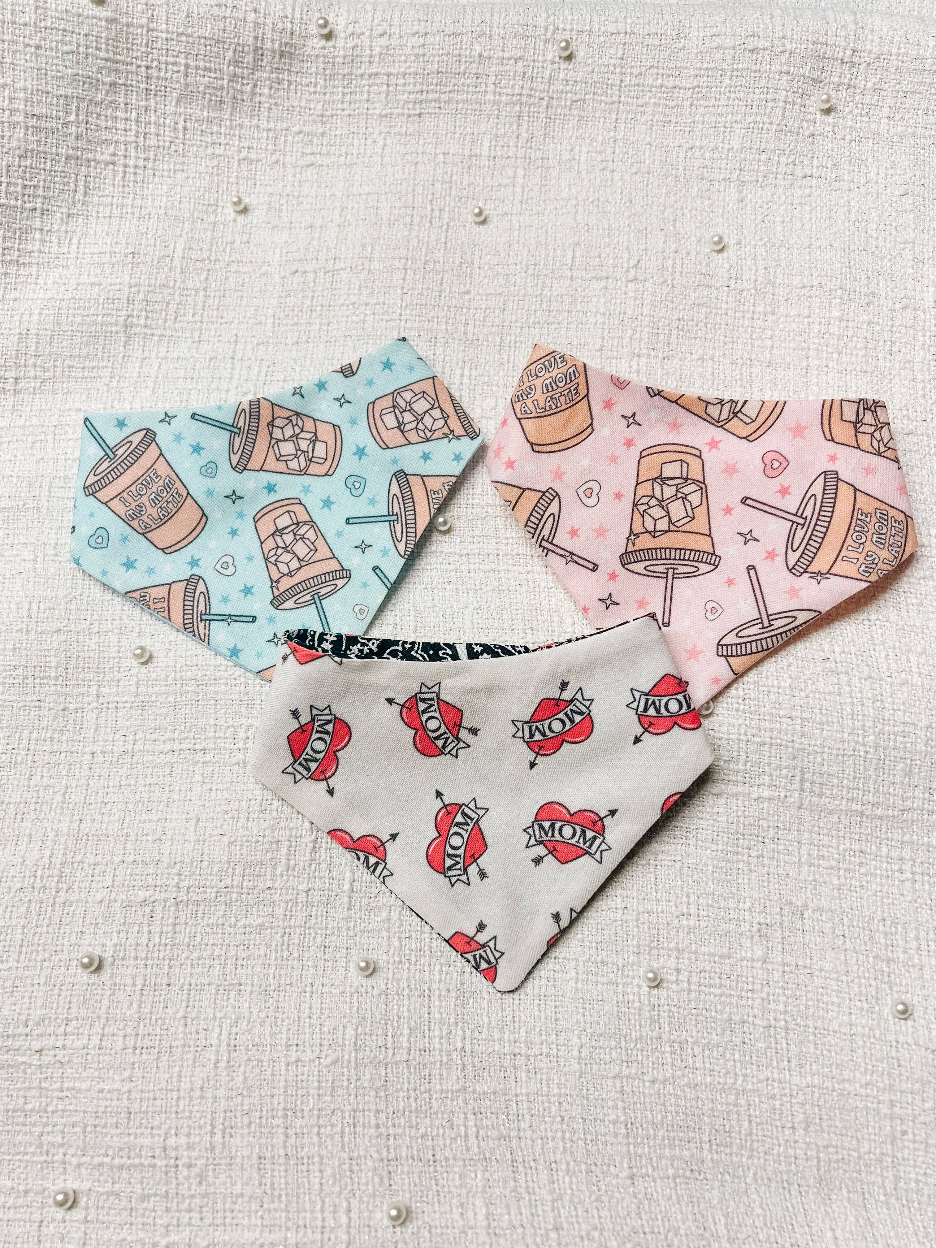Tattoo Mom Snap-On Reversible Dog Bandana, Curved Neck