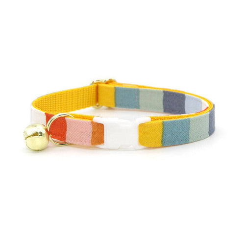 "Carousel" - Striped Rainbow Cat Collar