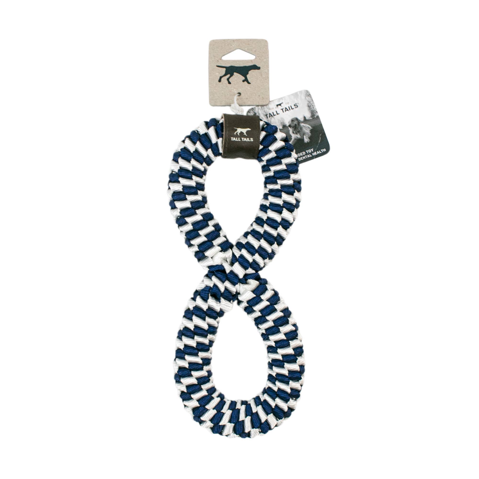 Tall Tails Navy Braided Infinity Dog Tug Toy - 11"