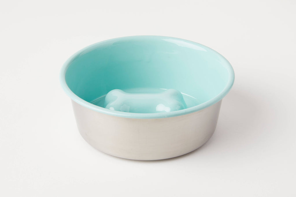 Bone Slow Feeder Bowl Teal (Three Sizes)