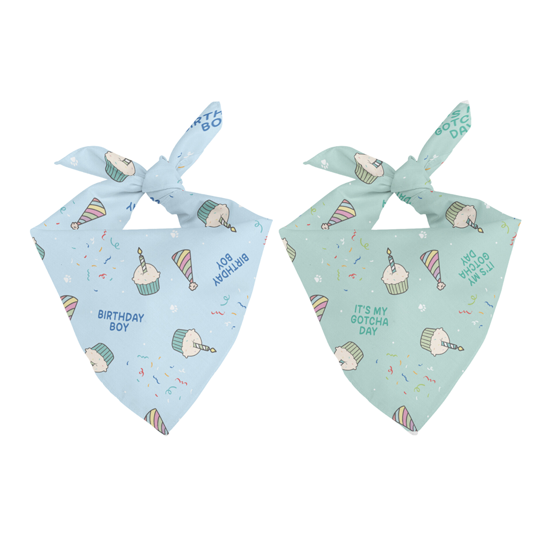 Birthday Boy & Gotcha Day Double Sided Tie Snap Dog Bandana