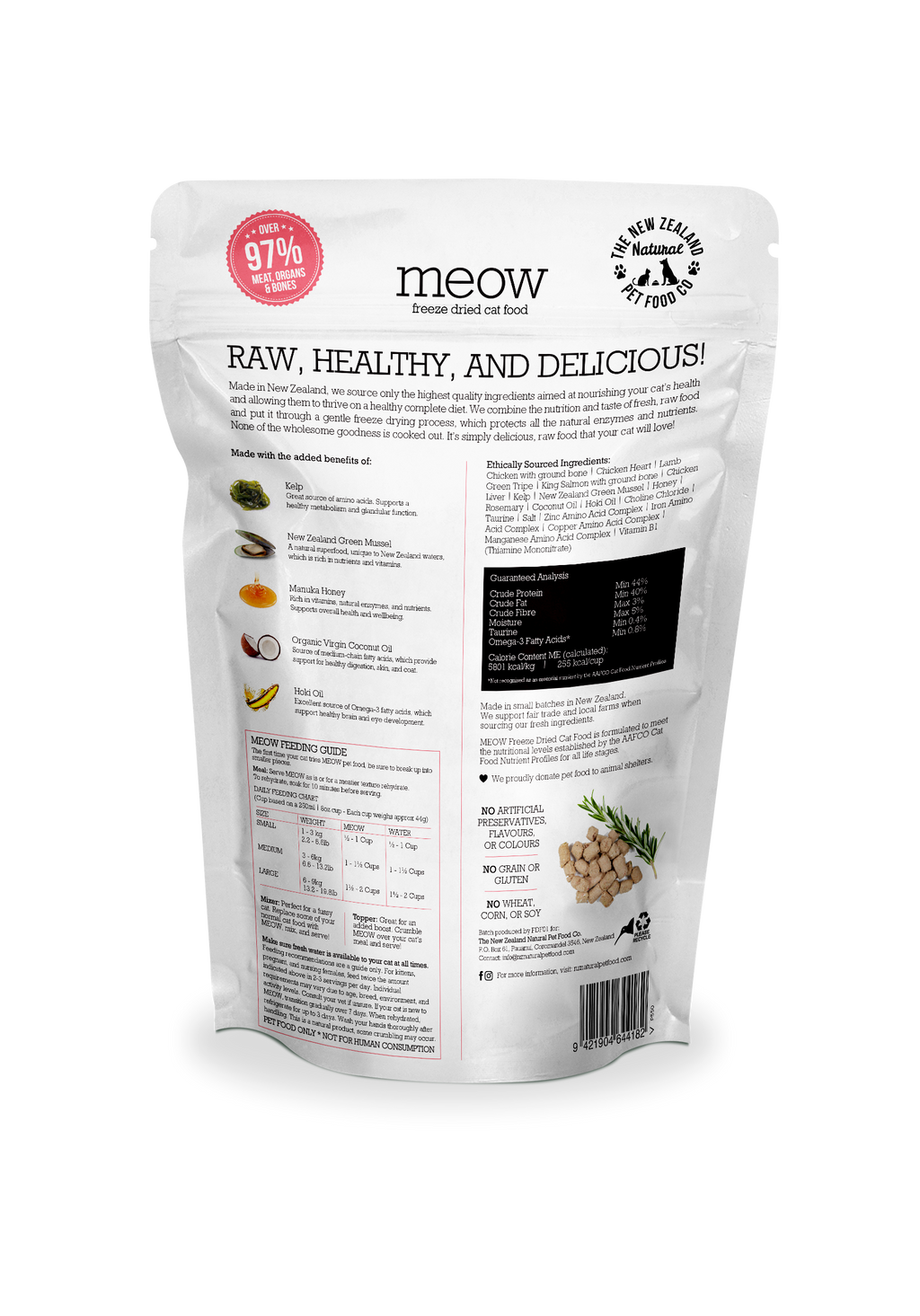 Meow Chicken & King Salmon Freeze Dried Cat Food 1.76oz