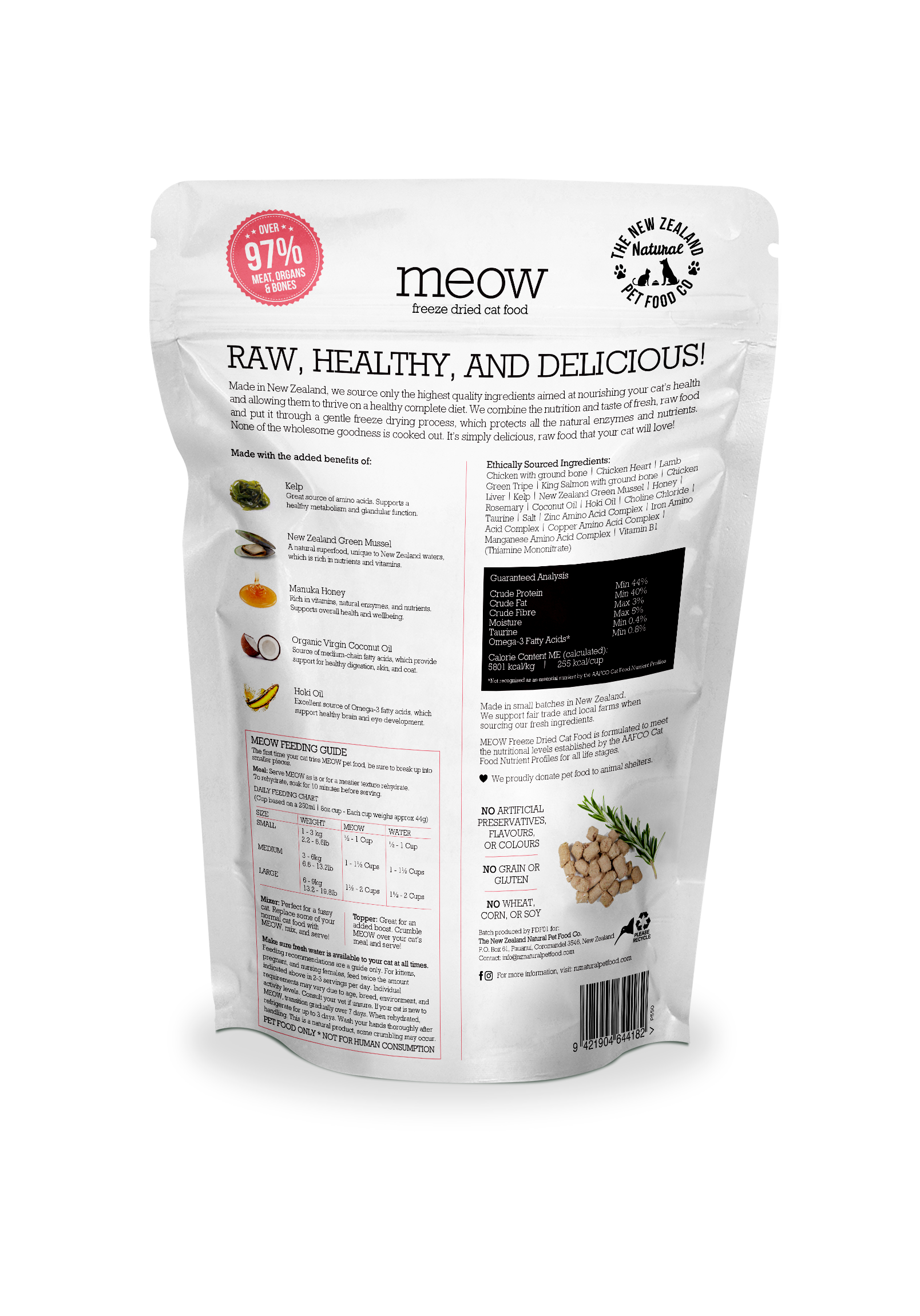 Meow Chicken & King Salmon Freeze Dried Cat Food 1.76oz