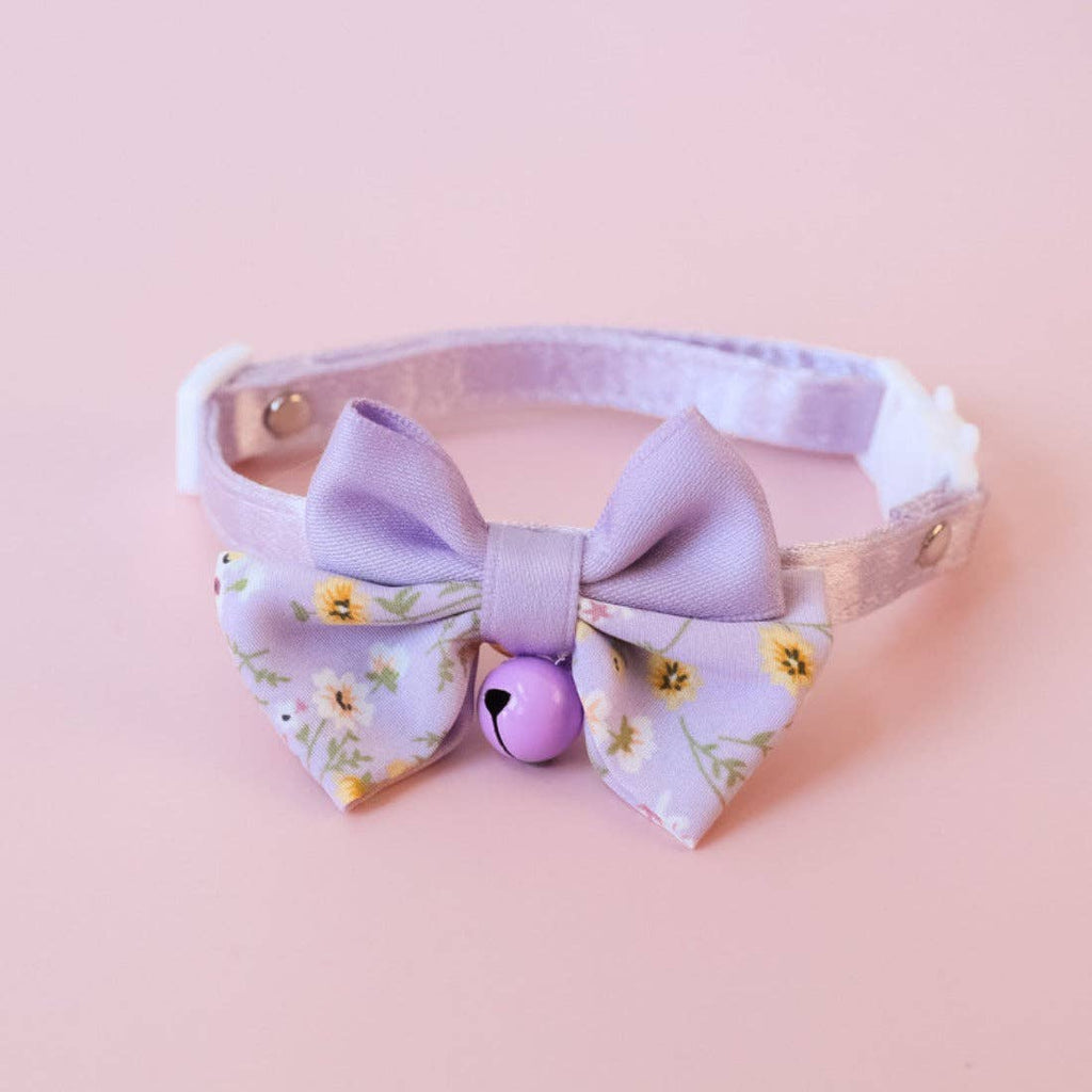 Mokka - Floral Double Bow Cat Collar – Soft, Adjustable, and Adorably Elegant