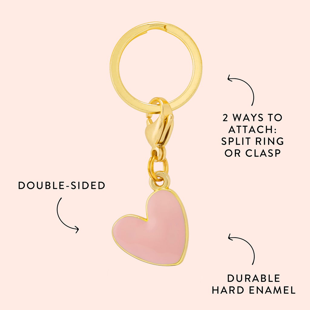 Pink Heart Collar Charm