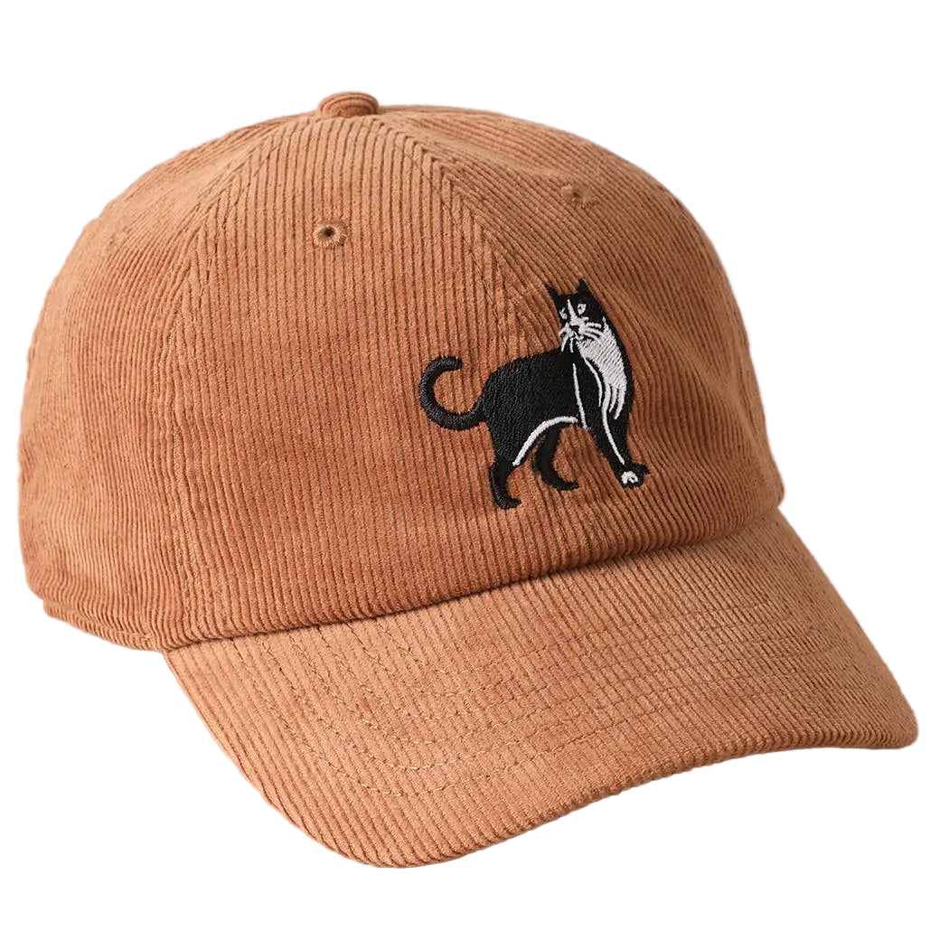 Tuxedo Cat Embroidery Corduroy Baseball Cap