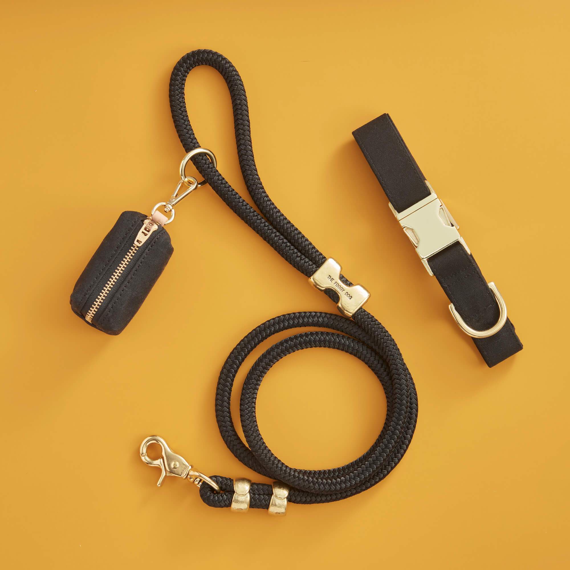 Onyx Waxed Canvas Poop Bag Dispenser: Black