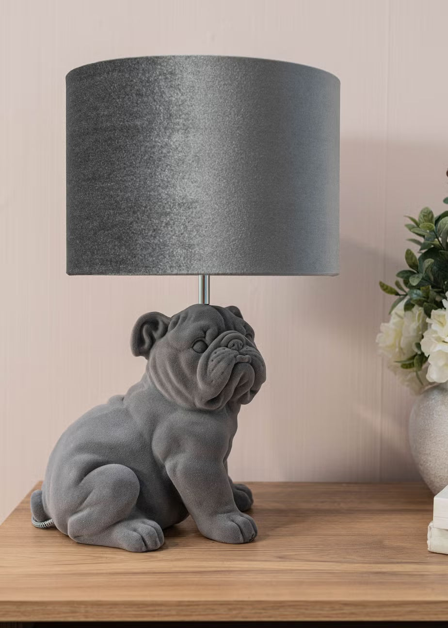 Velvet Bulldog Lamp