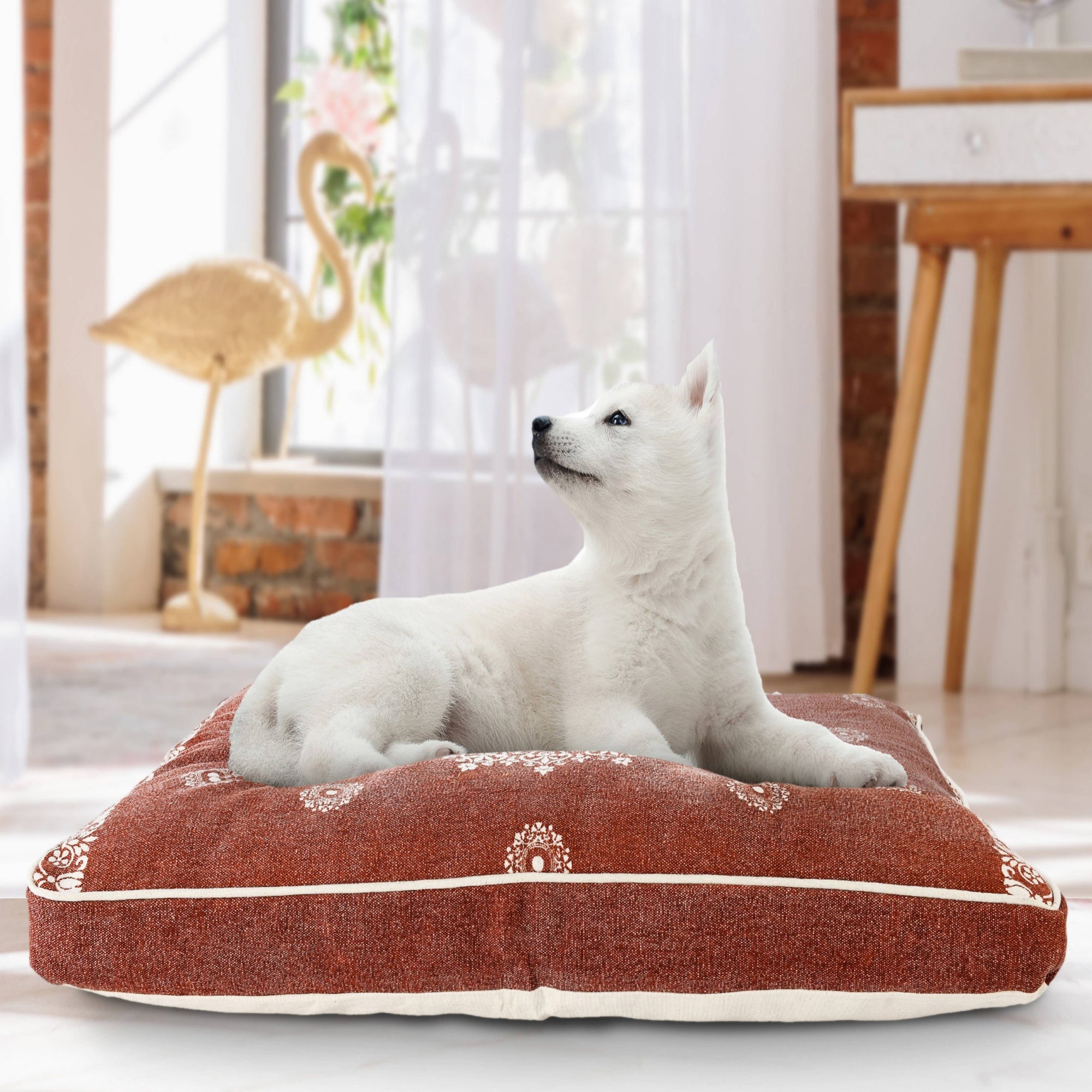 Mandala Stonewash Pillow Pet Bed With Removable Cover