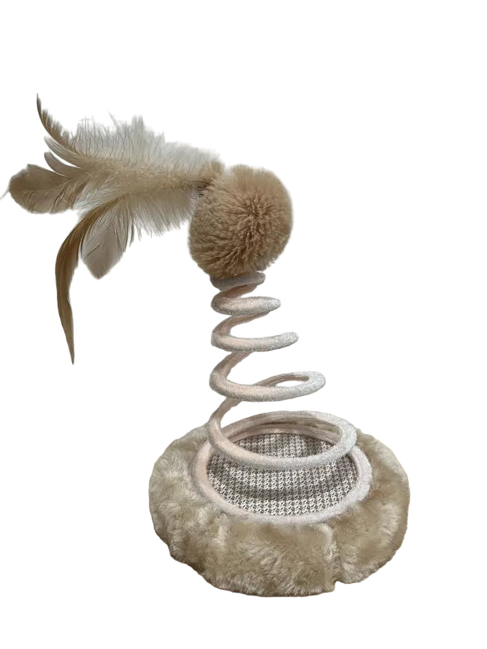 Cat Spring Toy with Feather Teaser