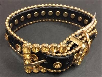 Jeweled Collar Black w/Gold Trim