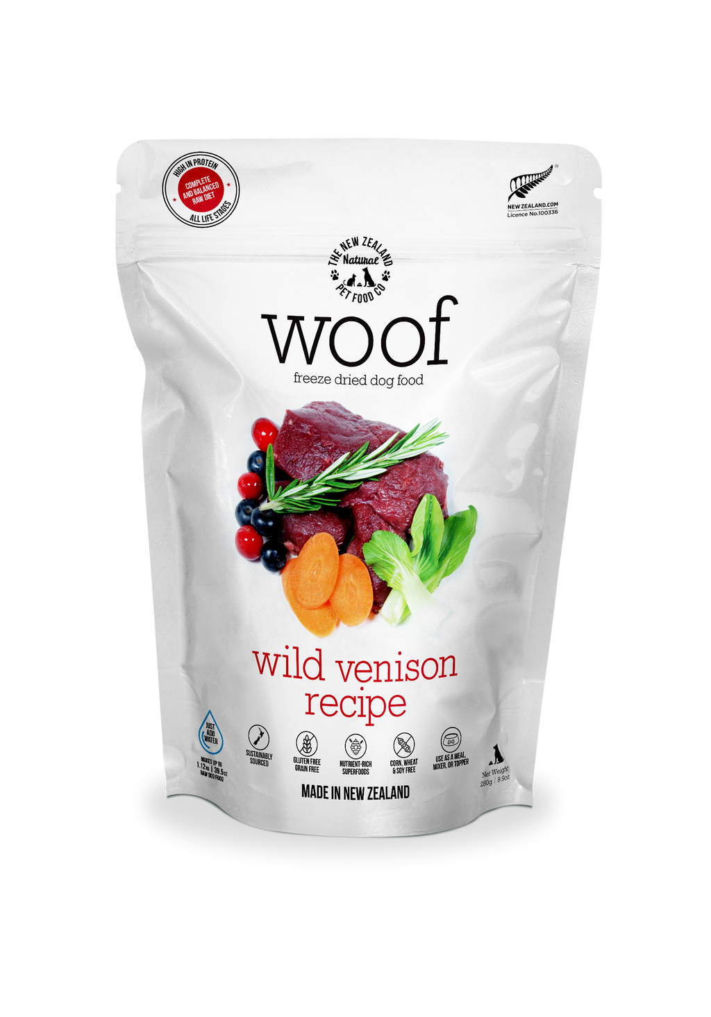 Woof Wild Venison Freeze Dried Dog Food