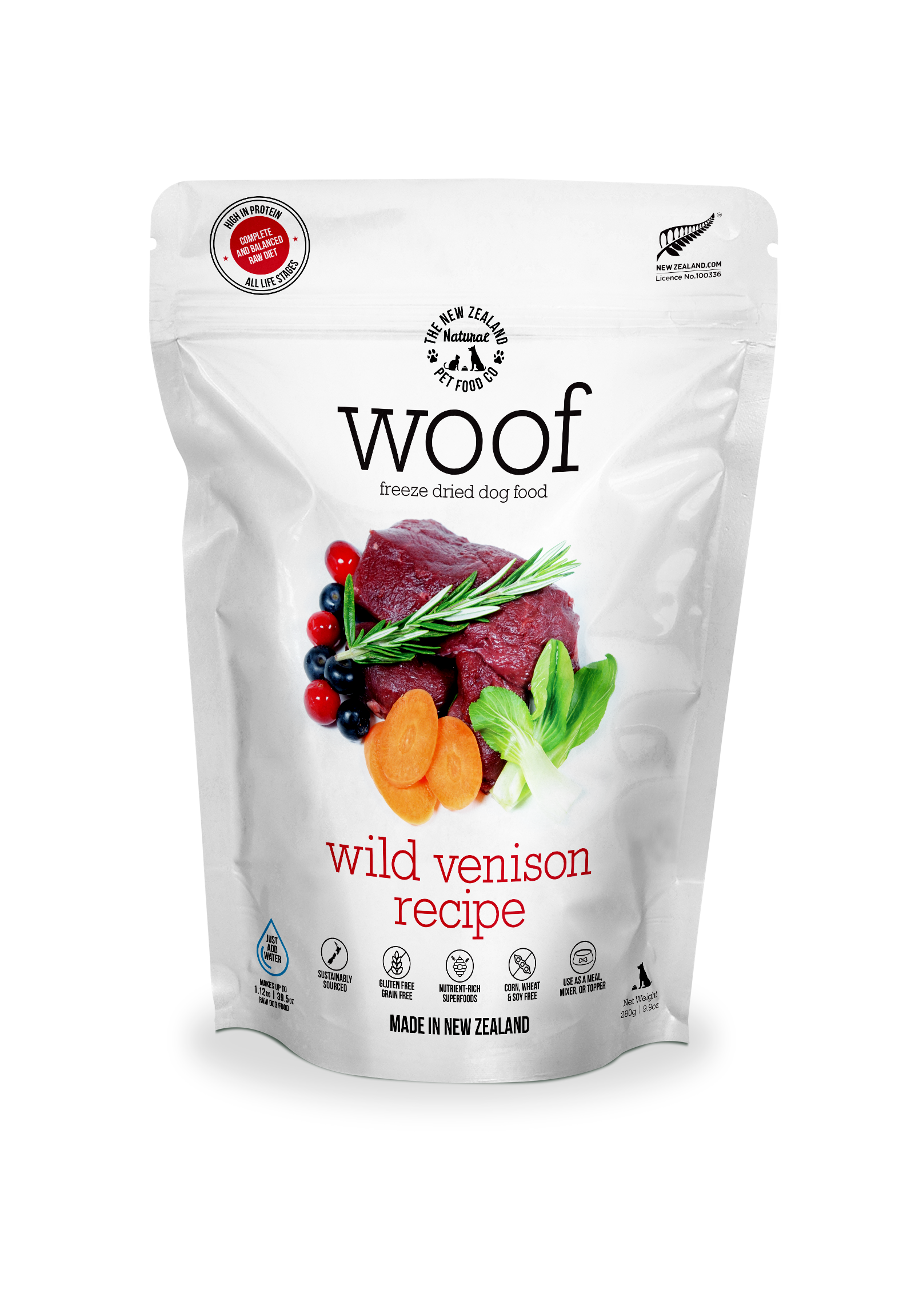 Woof Wild Venison Freeze Dried Dog Food