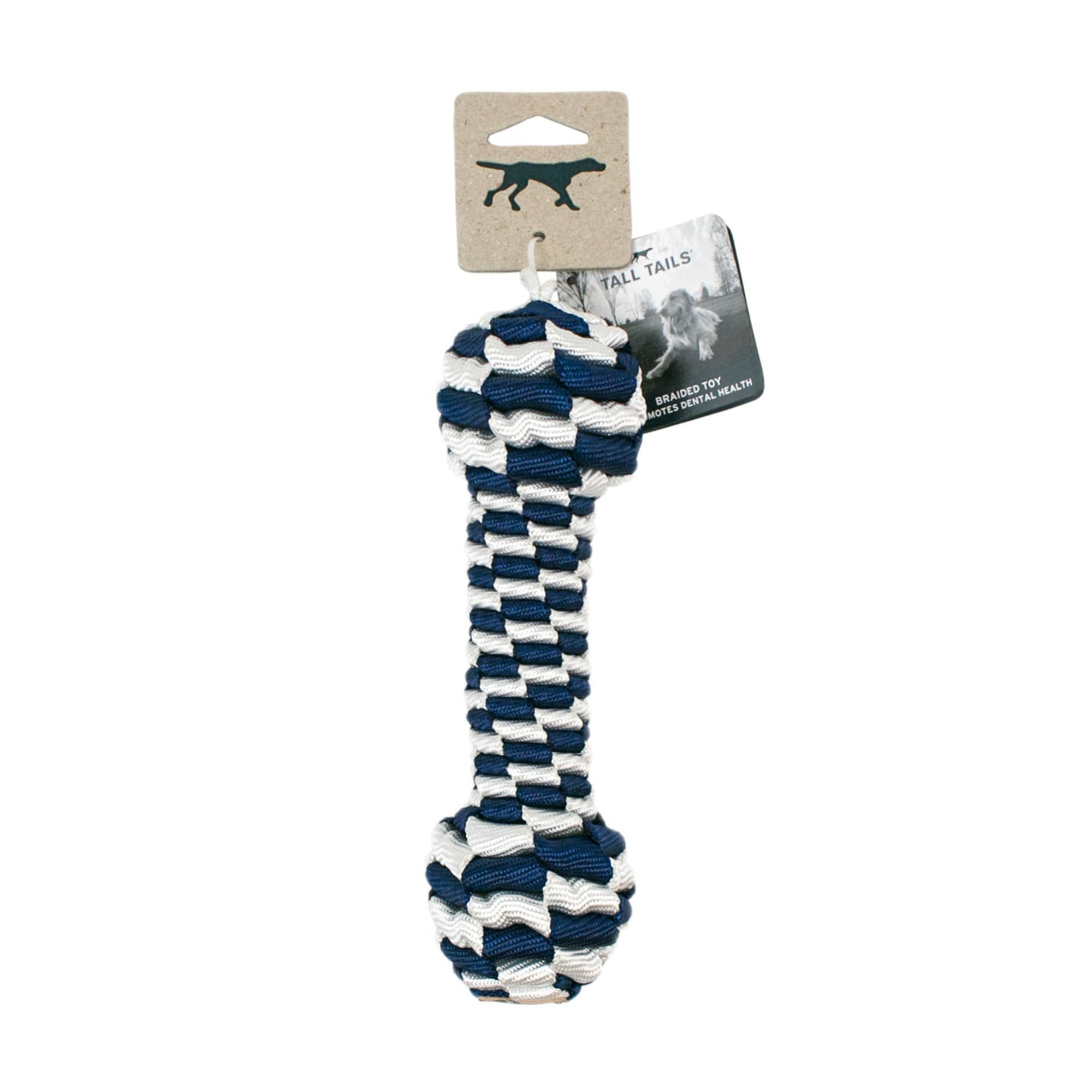Tall Tails Braided Bone Toy, Navy - 9"