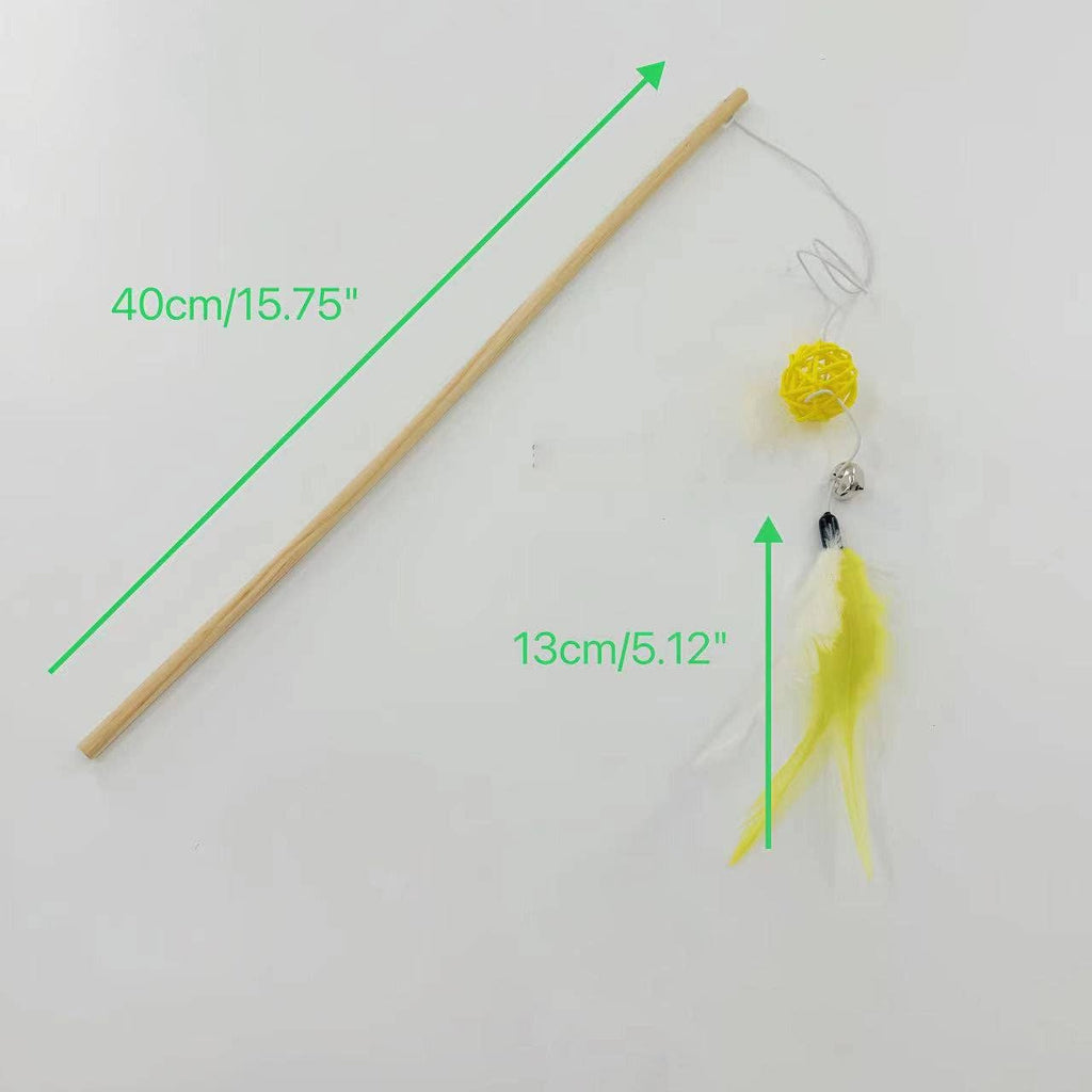 Moo - Feather Rattan Ball Cat Wand
