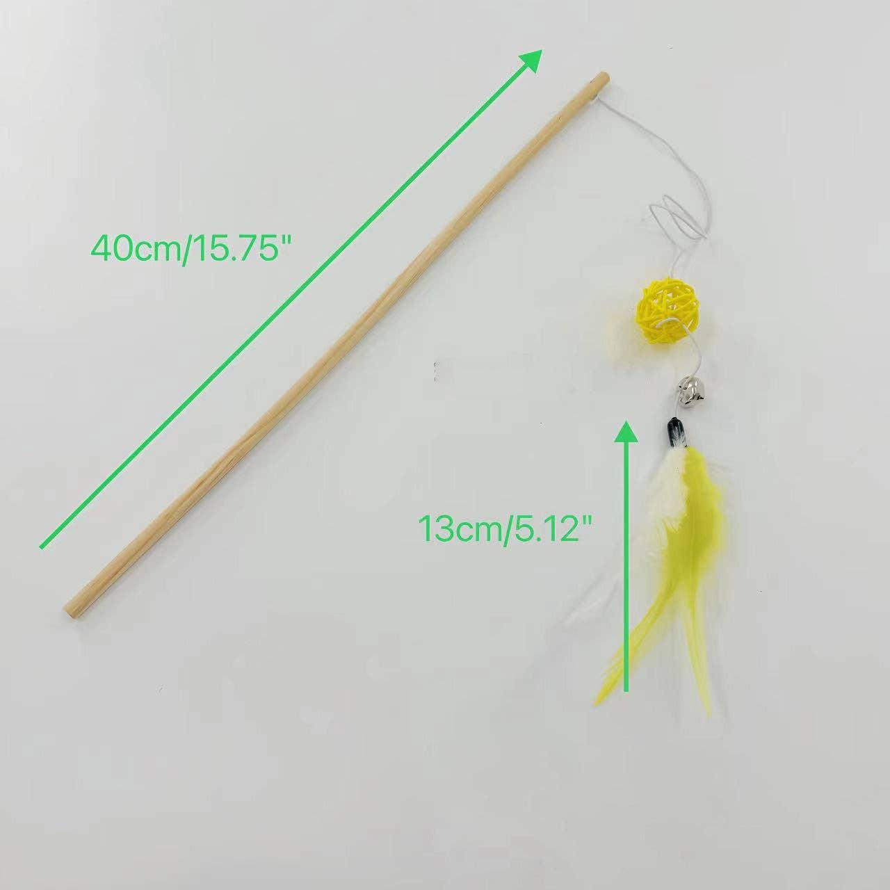 Moo - Feather Rattan Ball Cat Wand