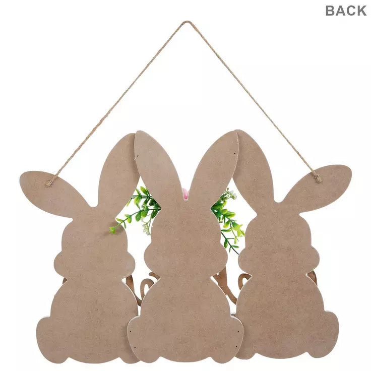 Welcome Bunnies Wood Wall Decor