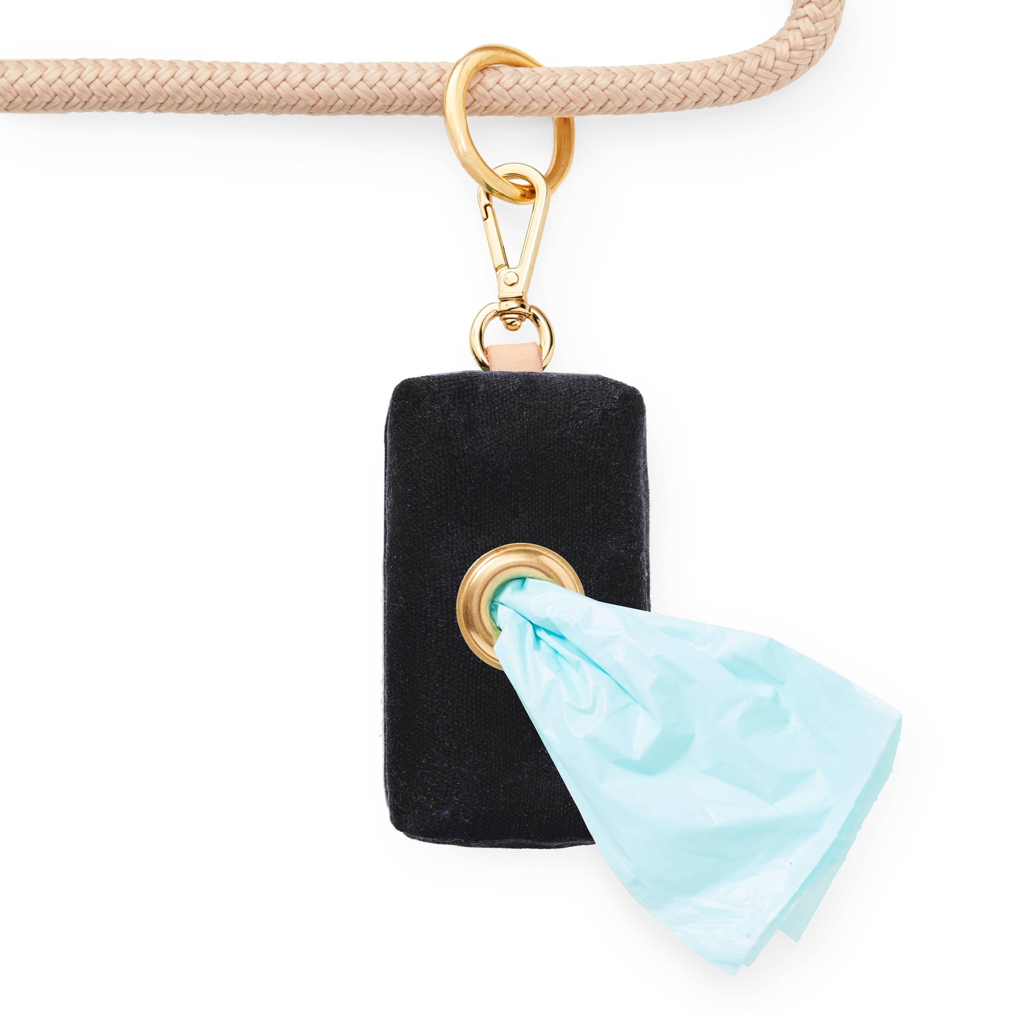 Onyx Waxed Canvas Poop Bag Dispenser: Black
