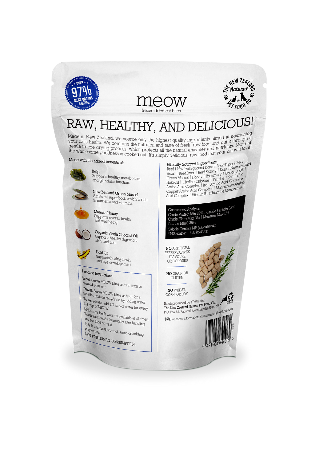 Meow Beef & Hoki Freeze Dried Cat Food