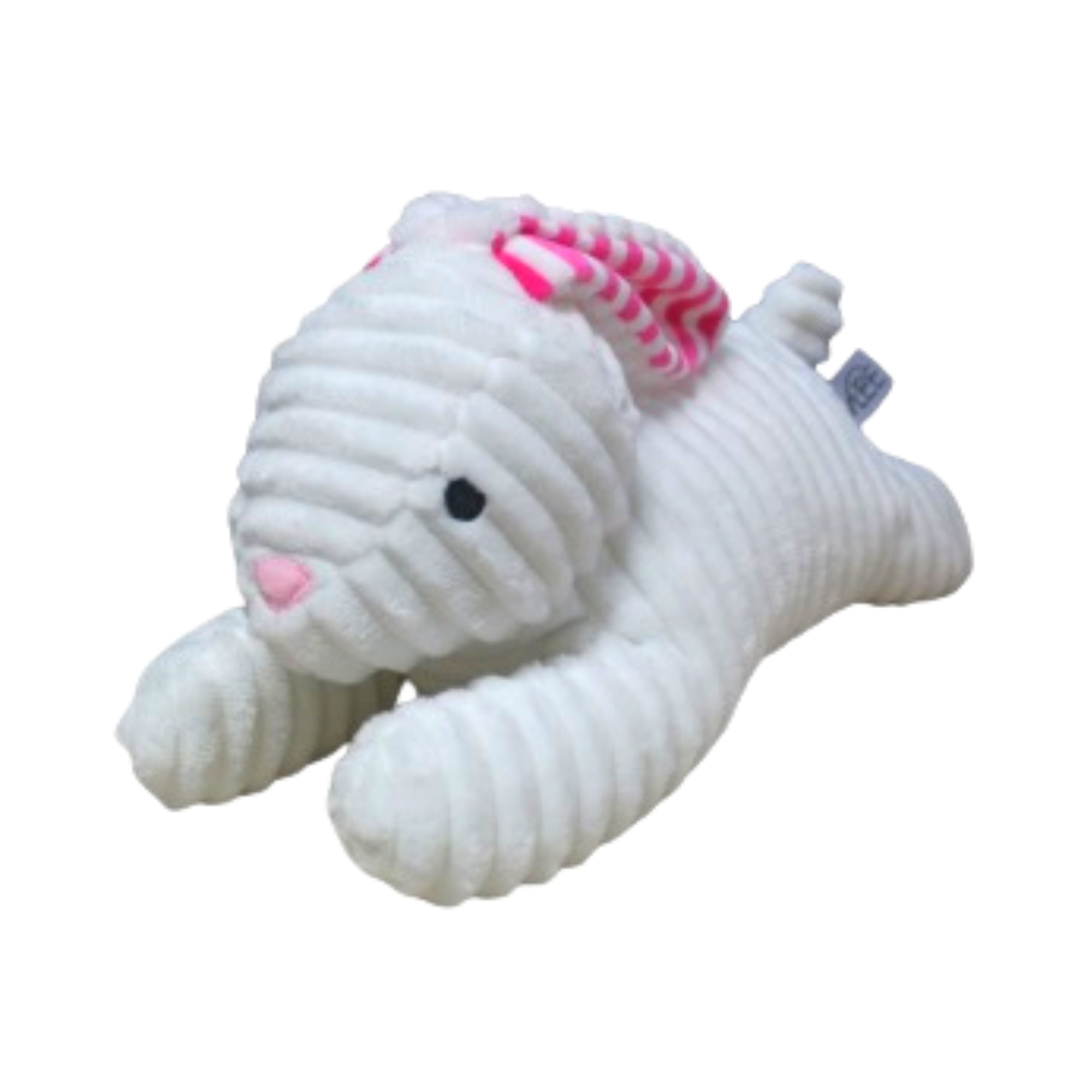 Midlee Stripe Ears White Easter Rabbit Dog Toy