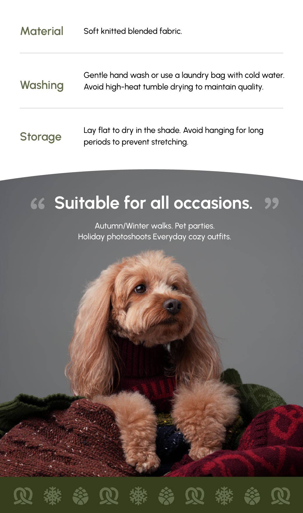 Pretzel Pet Sweater - Olive Green