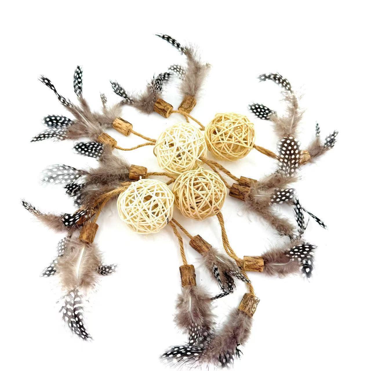 Moo - Natural Rattan Cat Toy Balls