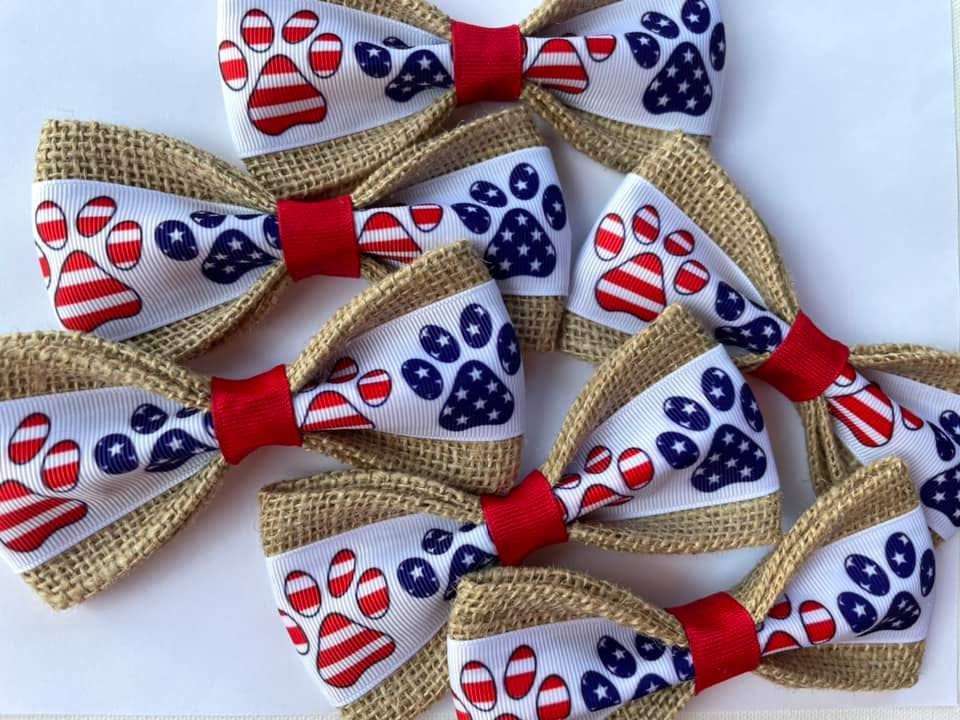 Patriotic Paw Bow Tie