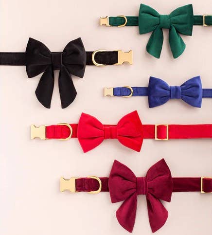 Black Velvet Dog Collar: