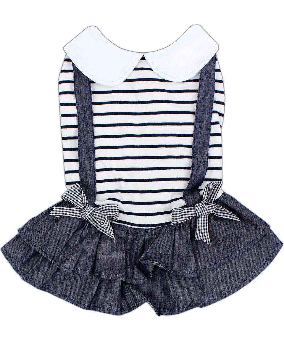 Preppy Girl Dress – Elegant Dog Dress with Plaid Design