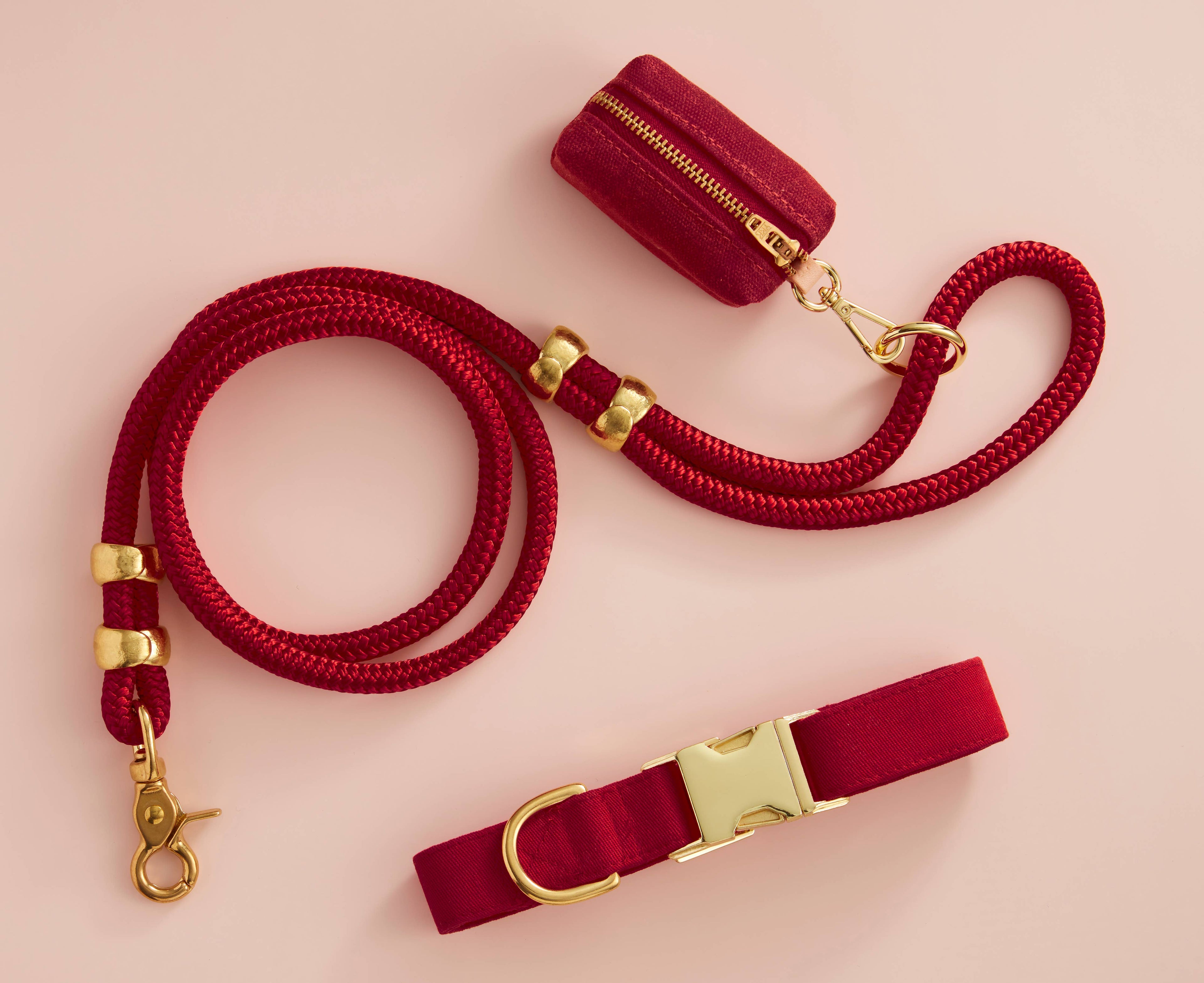 Wine Waxed Canvas Poop Bag Dispenser